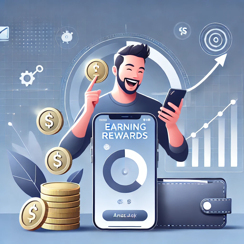 User earning rewards online through PointPeak