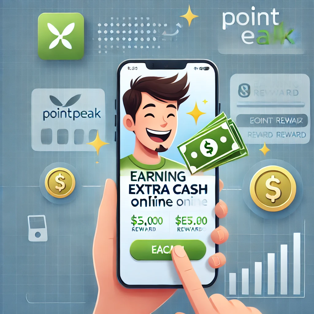User earning extra cash online using PointPeak