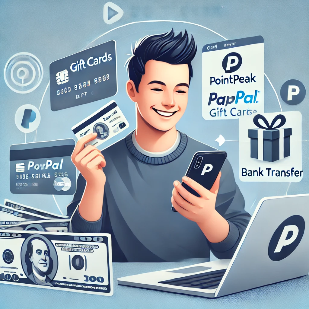 A happy user redeeming rewards on PointPeak platform